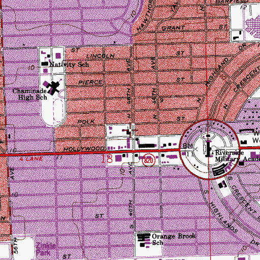 Topographic Map of Annunciation Catholic Church, FL