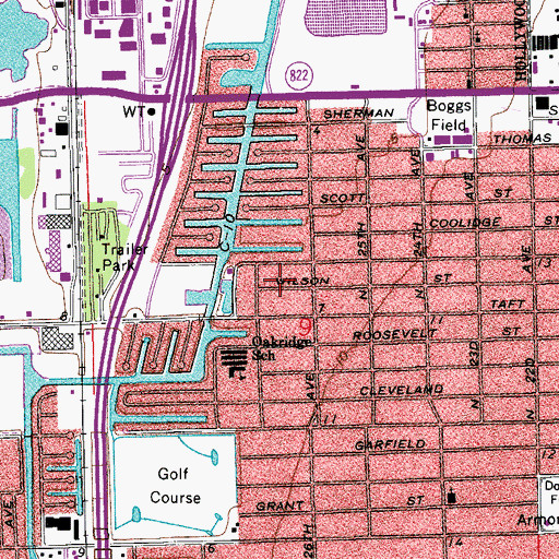 Topographic Map of Taft Street Baptist Church, FL