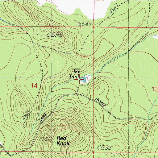 Topographic Map of Ike Tank, AZ