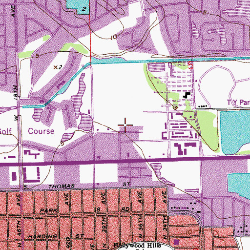 Topographic Map of Sheridan Hills Baptist Church, FL