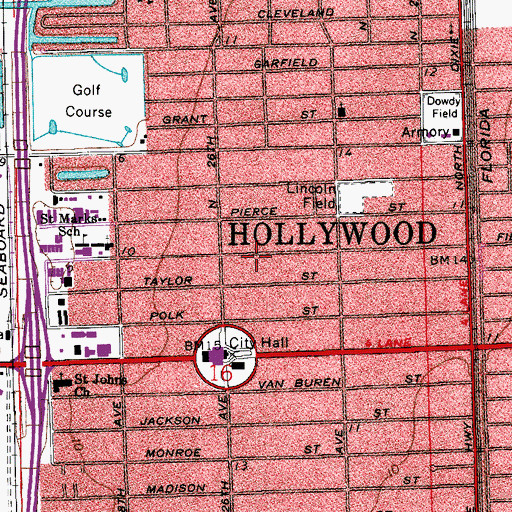 Topographic Map of Saint Stephens Catholic Church, FL