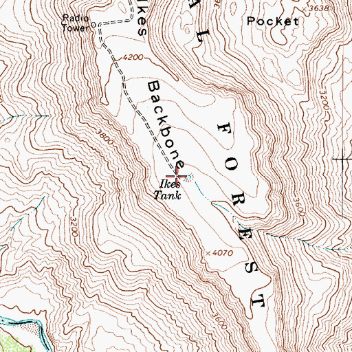 Topographic Map of Ikes Tank, AZ