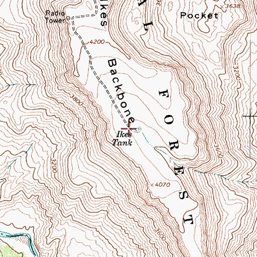 Topographic Map of Ikes Tank, AZ