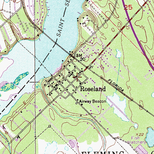 Topographic Map of Roseland United Methodist Church, FL