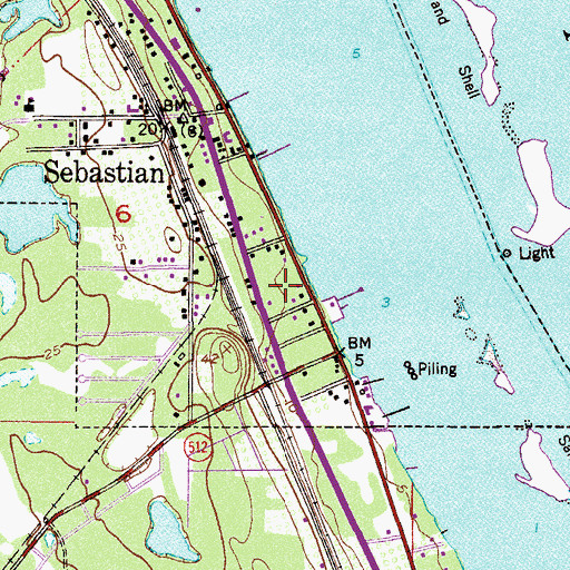 Topographic Map of First Baptist Church, FL