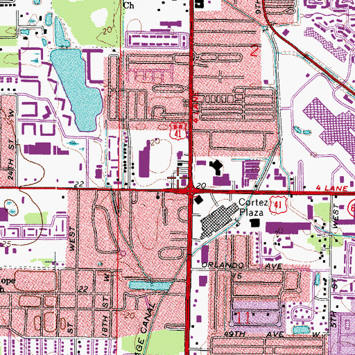 Topographic Map of Emmanuel United Methodist Church, FL