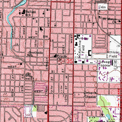Topographic Map of Open Bible Tabernacle, FL