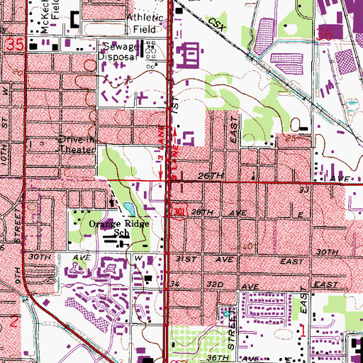 Topographic Map of Church of the Cross, FL