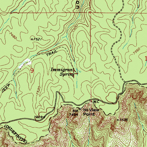 Topographic Map of Immigrant Spring, AZ