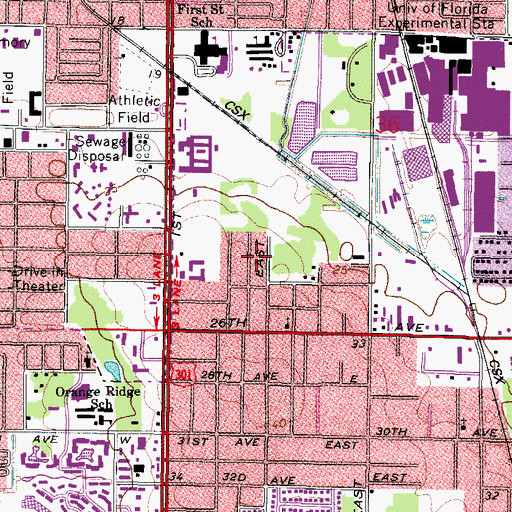 Topographic Map of Faith Lutheran Church, FL