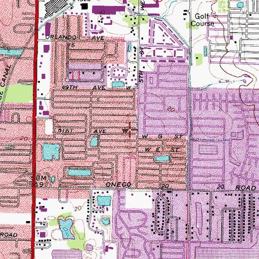 Topographic Map of Colonial Baptist Church, FL
