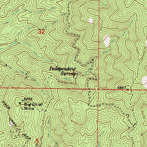 Topographic Map of Independent Spring, AZ