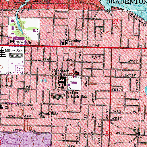 Topographic Map of Calvary Baptist Church, FL