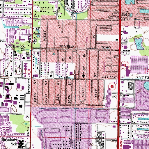 Topographic Map of Fellowship Baptist Church, FL
