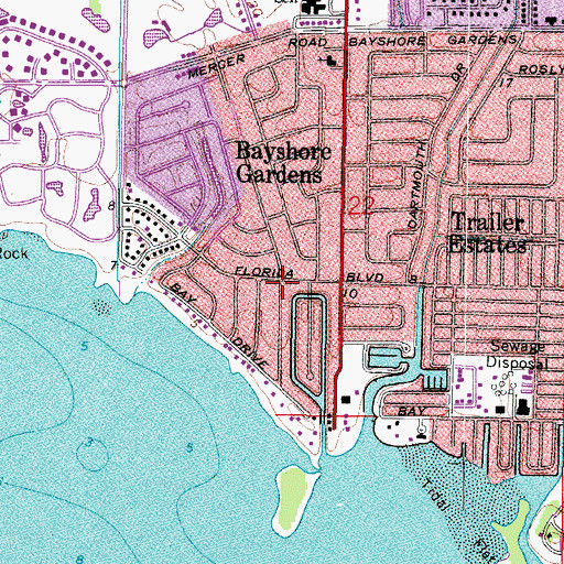 Topographic Map of Church of the Nazarene Bayshore, FL