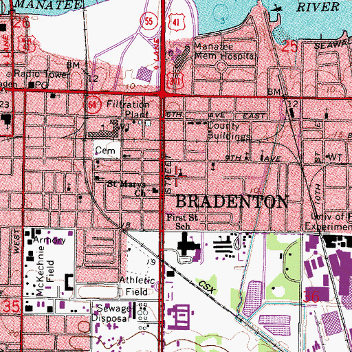 Topographic Map of Church of Christ, FL