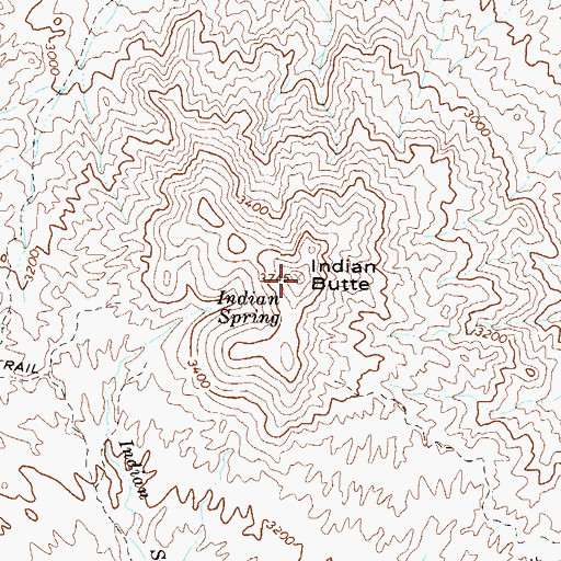 Topographic Map of Indian Butte, AZ