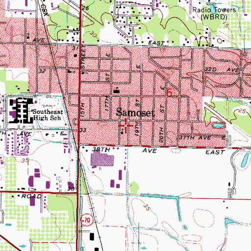 Topographic Map of Community Baptist Church, FL