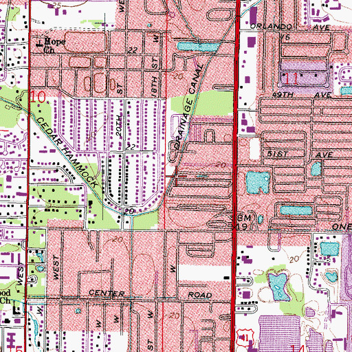 Topographic Map of First Assembly of God of Bradenton, FL