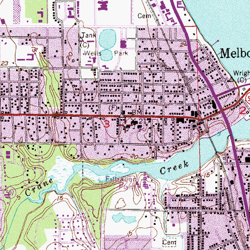 Topographic Map of Central Catholic High School, FL