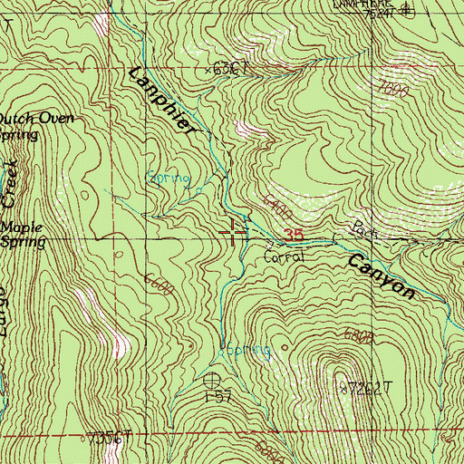 Topographic Map of Indian Canyon, AZ