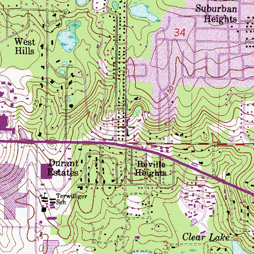Topographic Map of Stepping Stones Nursery School, FL