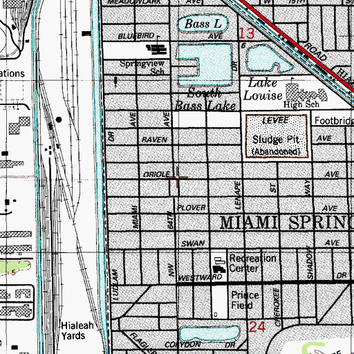 Topographic Map of Miami Springs Baptist Church Kindergarten, FL