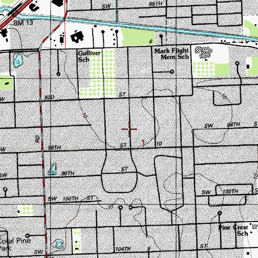 Topographic Map of Village Pines School, FL
