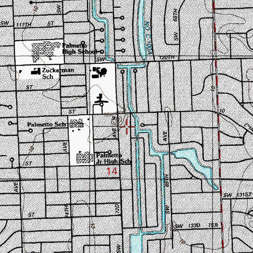 Topographic Map of Sunset Christian Academy, FL