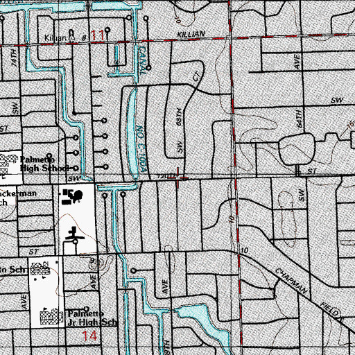 Topographic Map of Mize School, FL