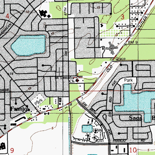 Topographic Map of Palmetto Community Covenant Preschool, FL