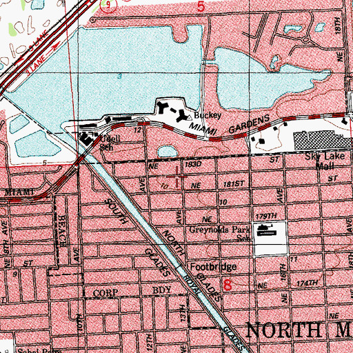 Topographic Map of Miami Aerospace Academy, FL