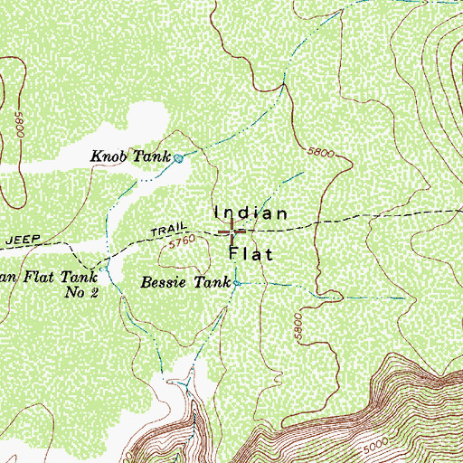 Topographic Map of Indian Flat, AZ