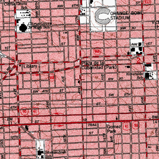 Topographic Map of Calvary Baptist Church School, FL