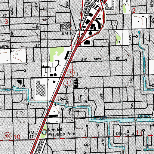 Topographic Map of Gateway Christian Elementary School, FL