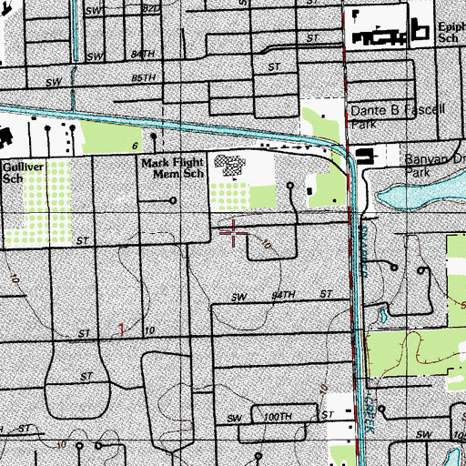 Topographic Map of A and A Academy South, FL