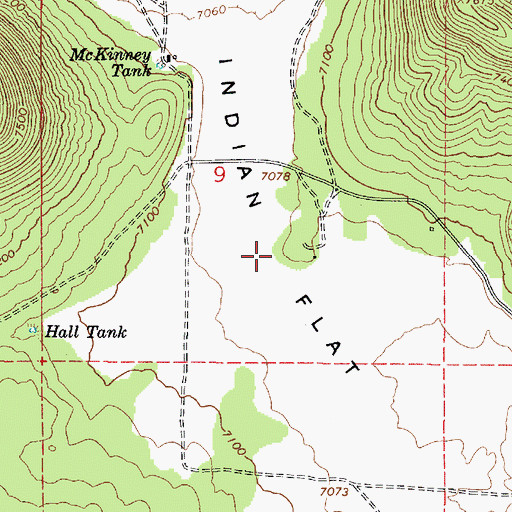 Topographic Map of Indian Flat, AZ