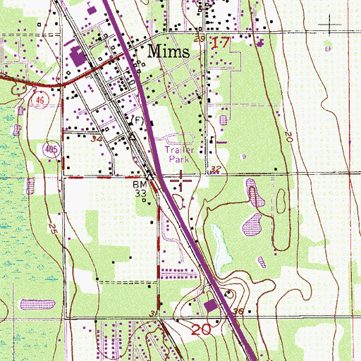 Topographic Map of Inter-City Christian Academy, FL