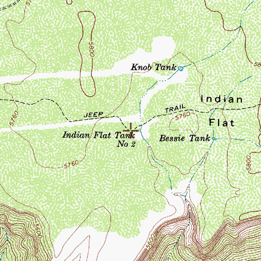 Topographic Map of Indian Flat Tank Number Two, AZ