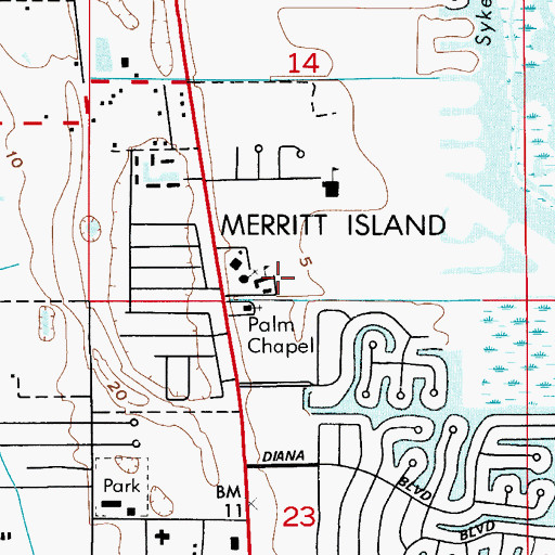Topographic Map of Faith Lutheran Preschool and Kindergarten, FL