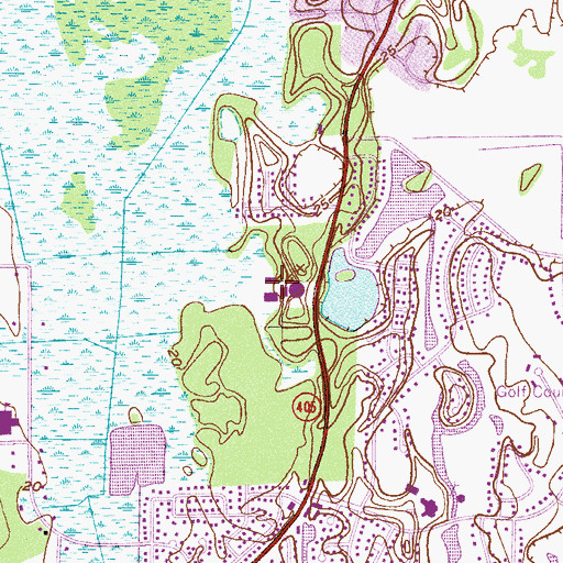 Topographic Map of Park Avenue Baptist School, FL
