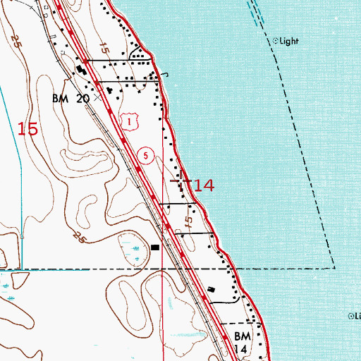 Topographic Map of Brevard County Tutorial Systems, FL
