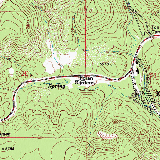 Topographic Map of Indian Gardens Administrative Site, AZ