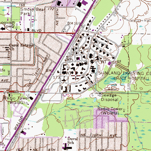 Topographic Map of Dayspring Waldorf School, FL