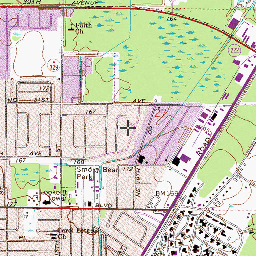 Topographic Map of Creekside Christian School, FL
