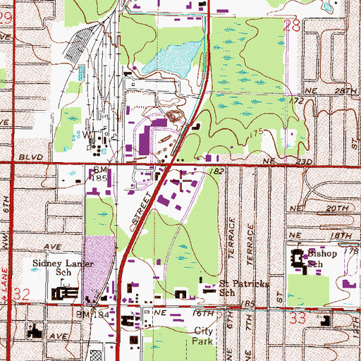 Topographic Map of Aunt Dots Playschool, FL