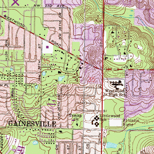 Topographic Map of A Childs Place, FL