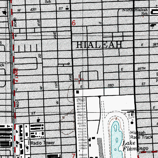 Topographic Map of Edison Private School - Second Campus, FL