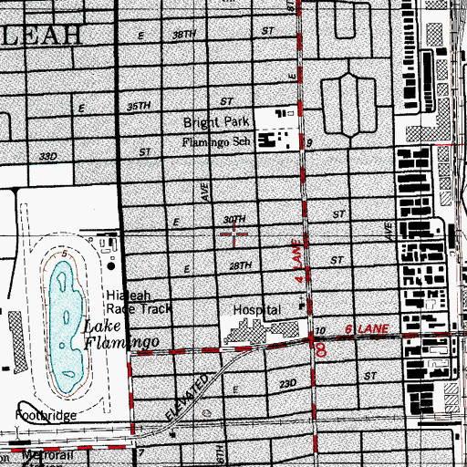 Topographic Map of Champagnat Catholic School of Hialeah, FL