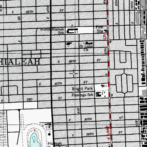 Topographic Map of Boulevard Private School, FL